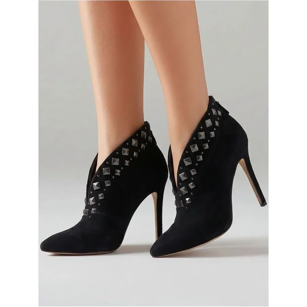 GUESS | Saretta Booties Black Leather Heels Size 8
